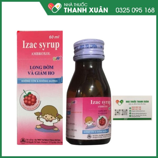 IZAC syrup giúp điều trị tiêu đờm trên đường hô hấp